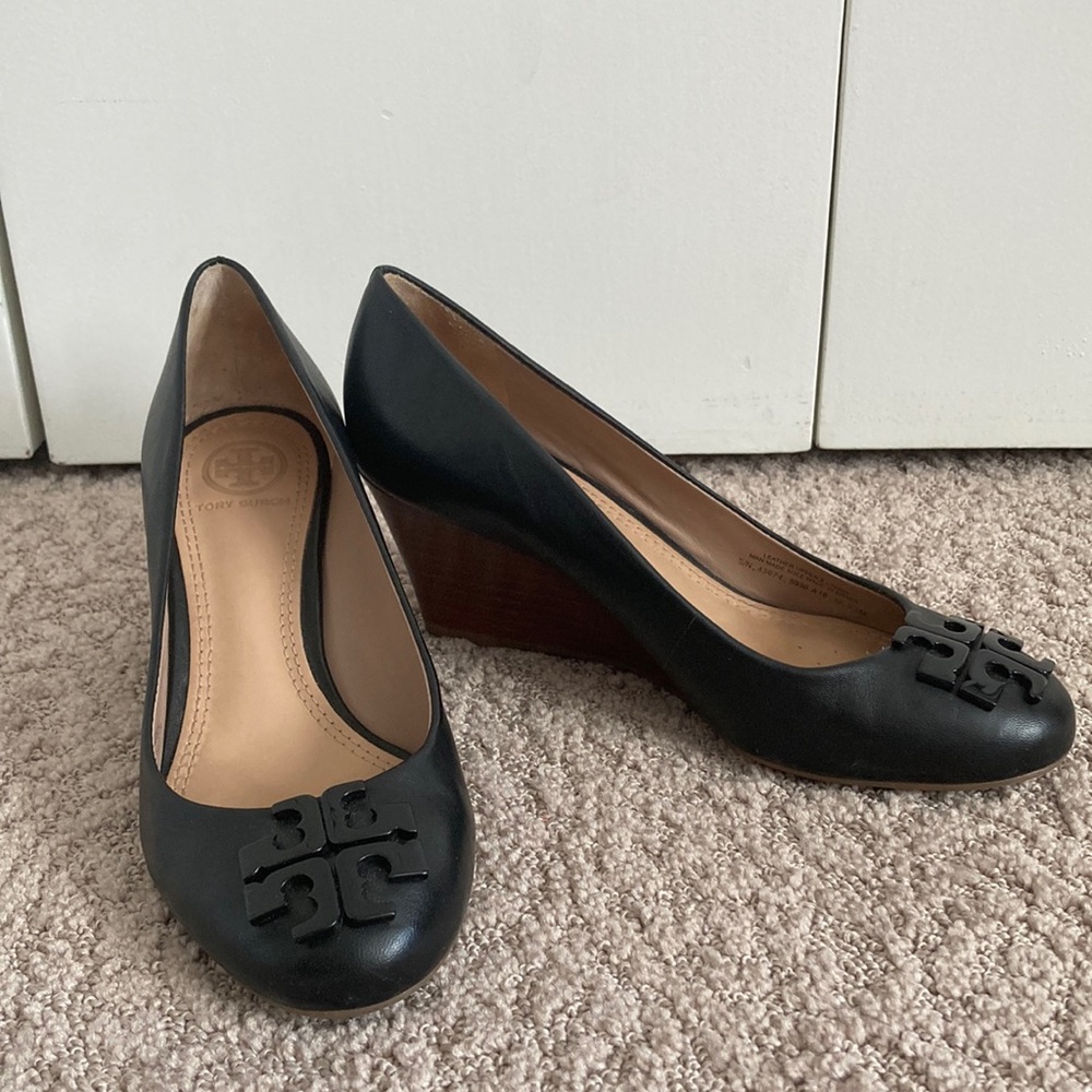 Tory Burch Black Wedges